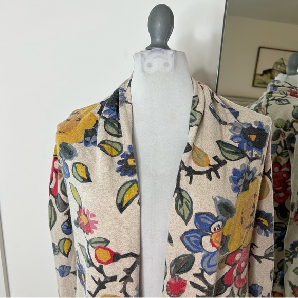 Anthropologie Tabitha Tan Floral Print Open Front Cardigan Sweater Size XS - Picture 5 of 9